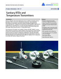 Thumbnail of document Data Sheet - SW/CT Sanitary RTDs and Temperature Transmitters